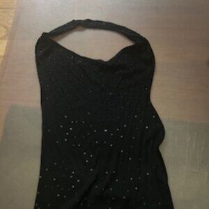 ZARA Black Sequins Halter, Size M